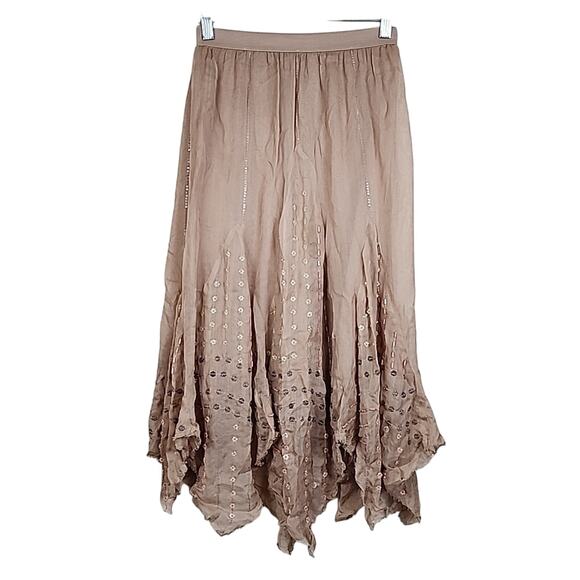 Free People Jagged Edge Beaded Asymmetrical Skirt - Picture 2 of 6